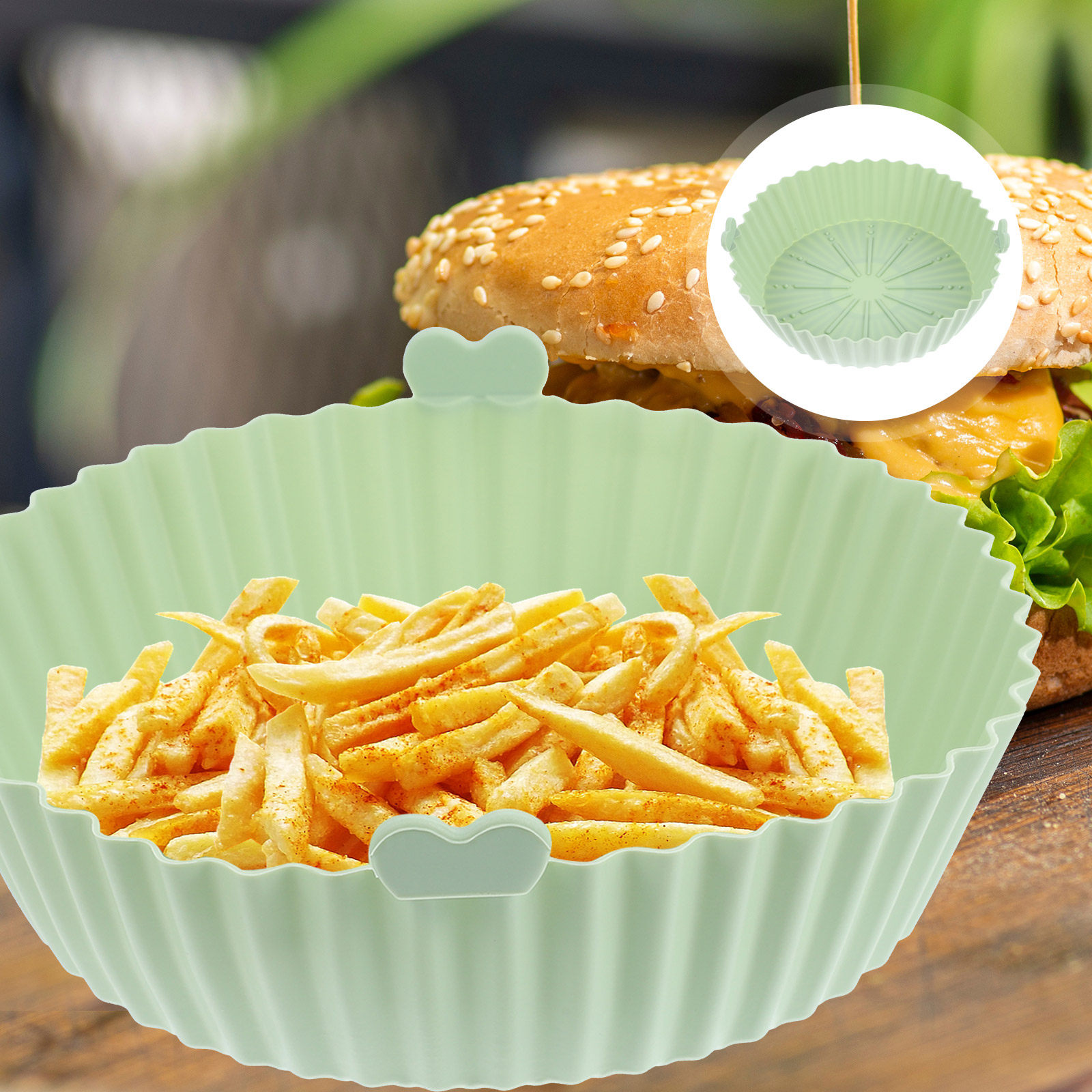 Air Fryer Silicone Pot Liner - Airfryermat, huishoudelijke siliconenmat, antiaanbaklaag, slijtvast, herbruikbaar,