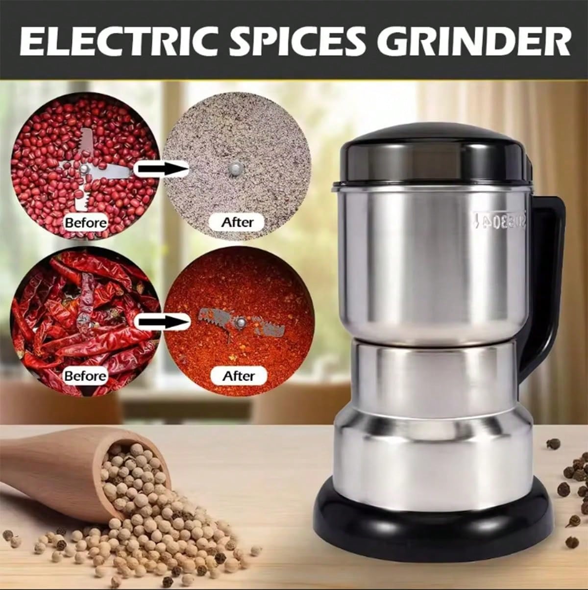 Koffiemolen, krachtige 300W-mo - Coffee Bean Grinder Electric recensie en prijs